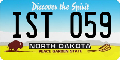 ND license plate IST059