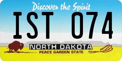 ND license plate IST074