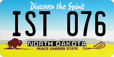 ND license plate IST076