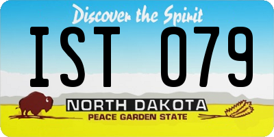 ND license plate IST079