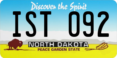 ND license plate IST092