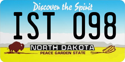 ND license plate IST098