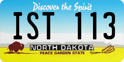 ND license plate IST113