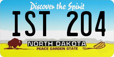 ND license plate IST204