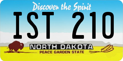 ND license plate IST210