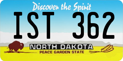 ND license plate IST362