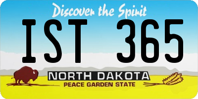 ND license plate IST365