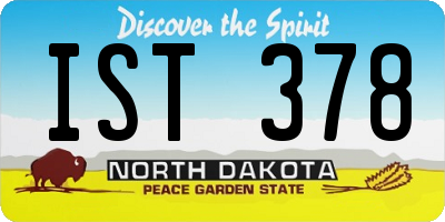 ND license plate IST378