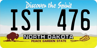ND license plate IST476
