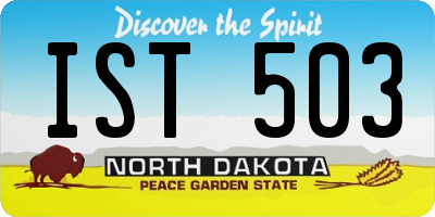 ND license plate IST503