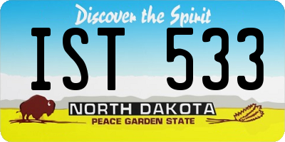 ND license plate IST533