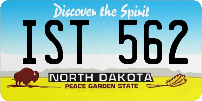 ND license plate IST562