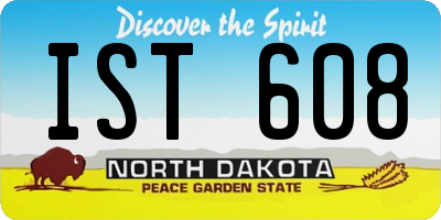 ND license plate IST608