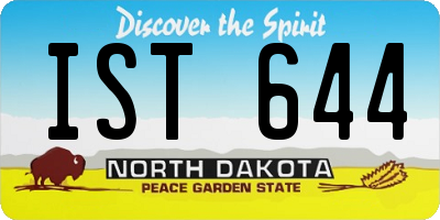 ND license plate IST644