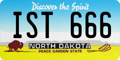 ND license plate IST666