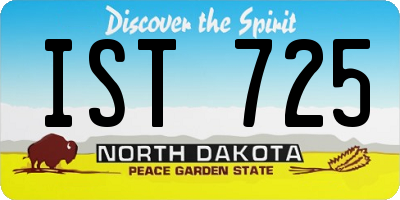 ND license plate IST725