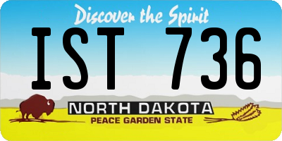 ND license plate IST736