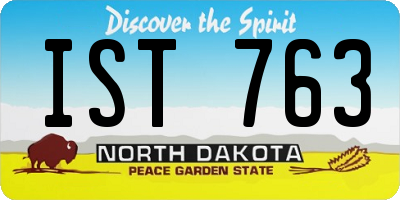 ND license plate IST763