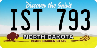 ND license plate IST793