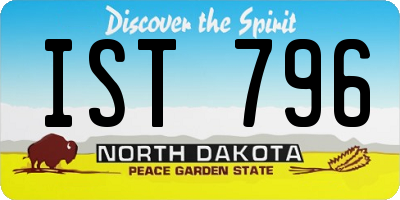 ND license plate IST796