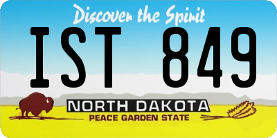 ND license plate IST849