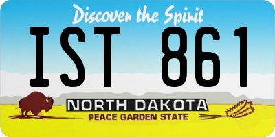 ND license plate IST861