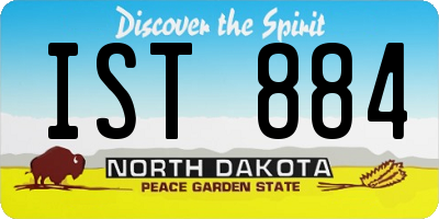ND license plate IST884