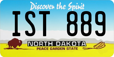 ND license plate IST889