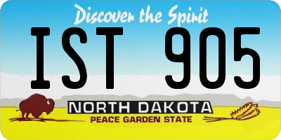 ND license plate IST905