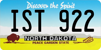 ND license plate IST922