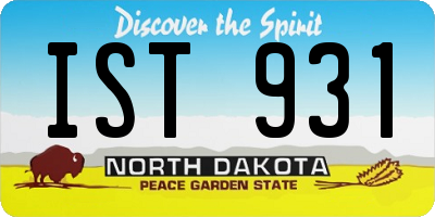 ND license plate IST931