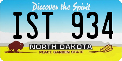 ND license plate IST934