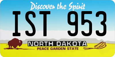ND license plate IST953