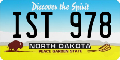 ND license plate IST978