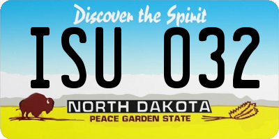ND license plate ISU032