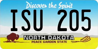 ND license plate ISU205