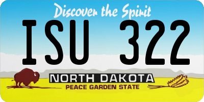 ND license plate ISU322