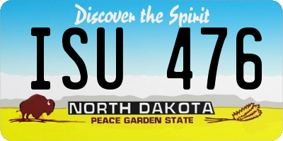 ND license plate ISU476