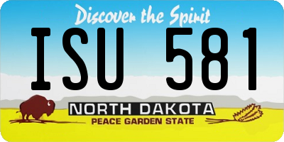 ND license plate ISU581
