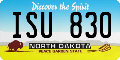 ND license plate ISU830