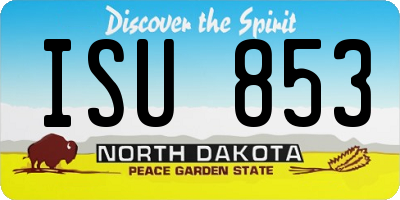 ND license plate ISU853