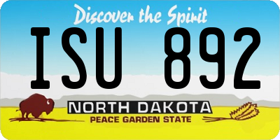 ND license plate ISU892