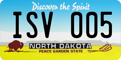 ND license plate ISV005