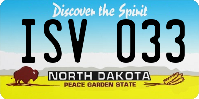 ND license plate ISV033