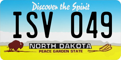ND license plate ISV049