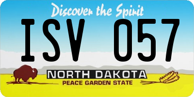 ND license plate ISV057