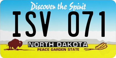 ND license plate ISV071