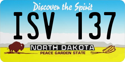 ND license plate ISV137