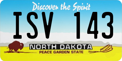ND license plate ISV143