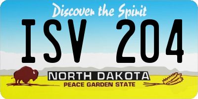 ND license plate ISV204